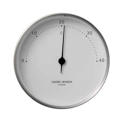 Georg Jensen Thermometer - Stahl/weiss - ø 10cm