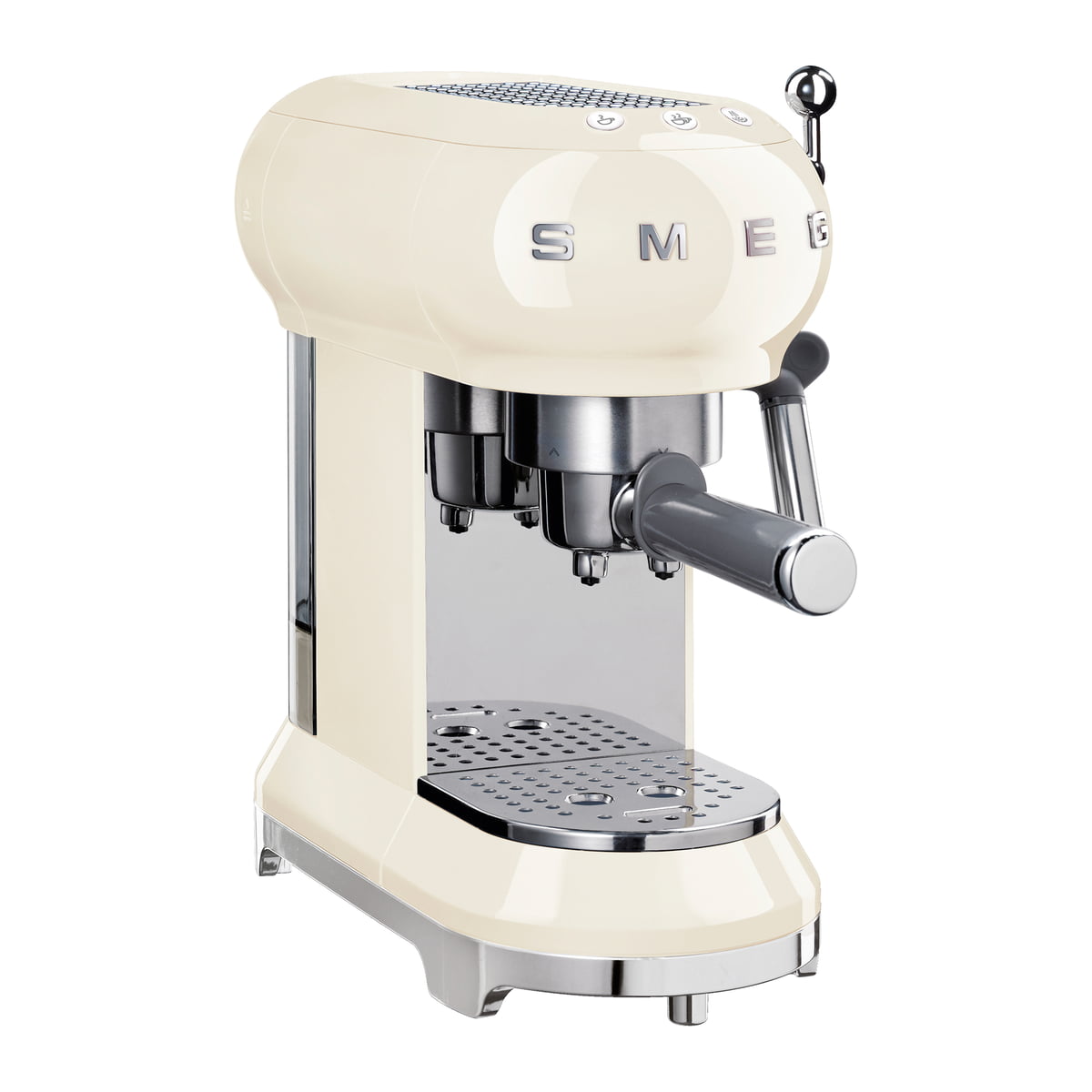 SMEG - Espresso Kaffeemaschine mit Siebträger ECF01, creme