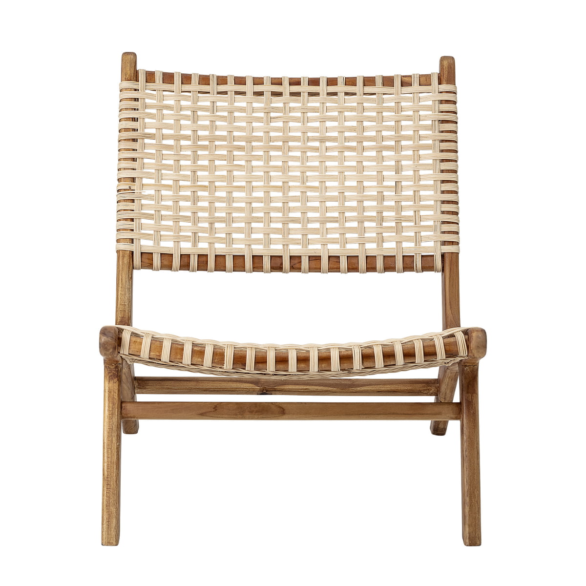 Bloomingville - Keila Lounge Chair, Teakholz / Rattan