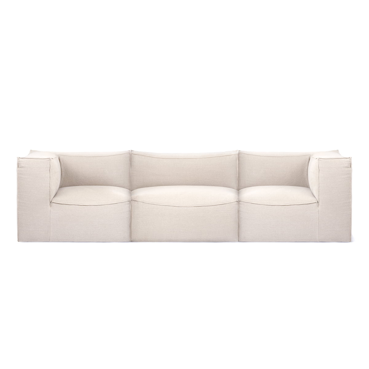 ferm LIVING - Catena 3-Sitzer Sofa Dry Cotton Slub, off-white