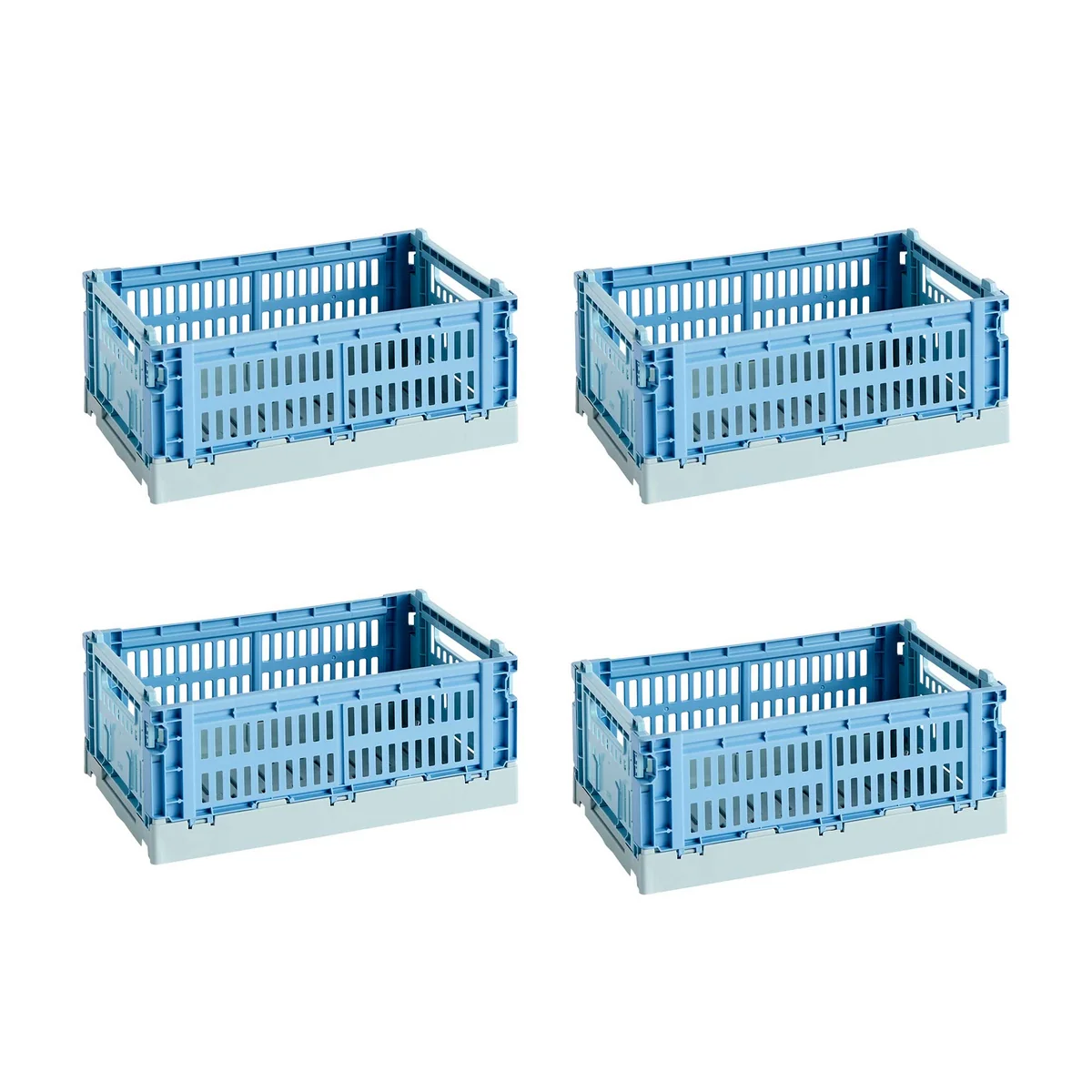 HAY - Colour Crate Mix Korb S, 26,5 x 17 cm, sky blue, recycled (4er Set)