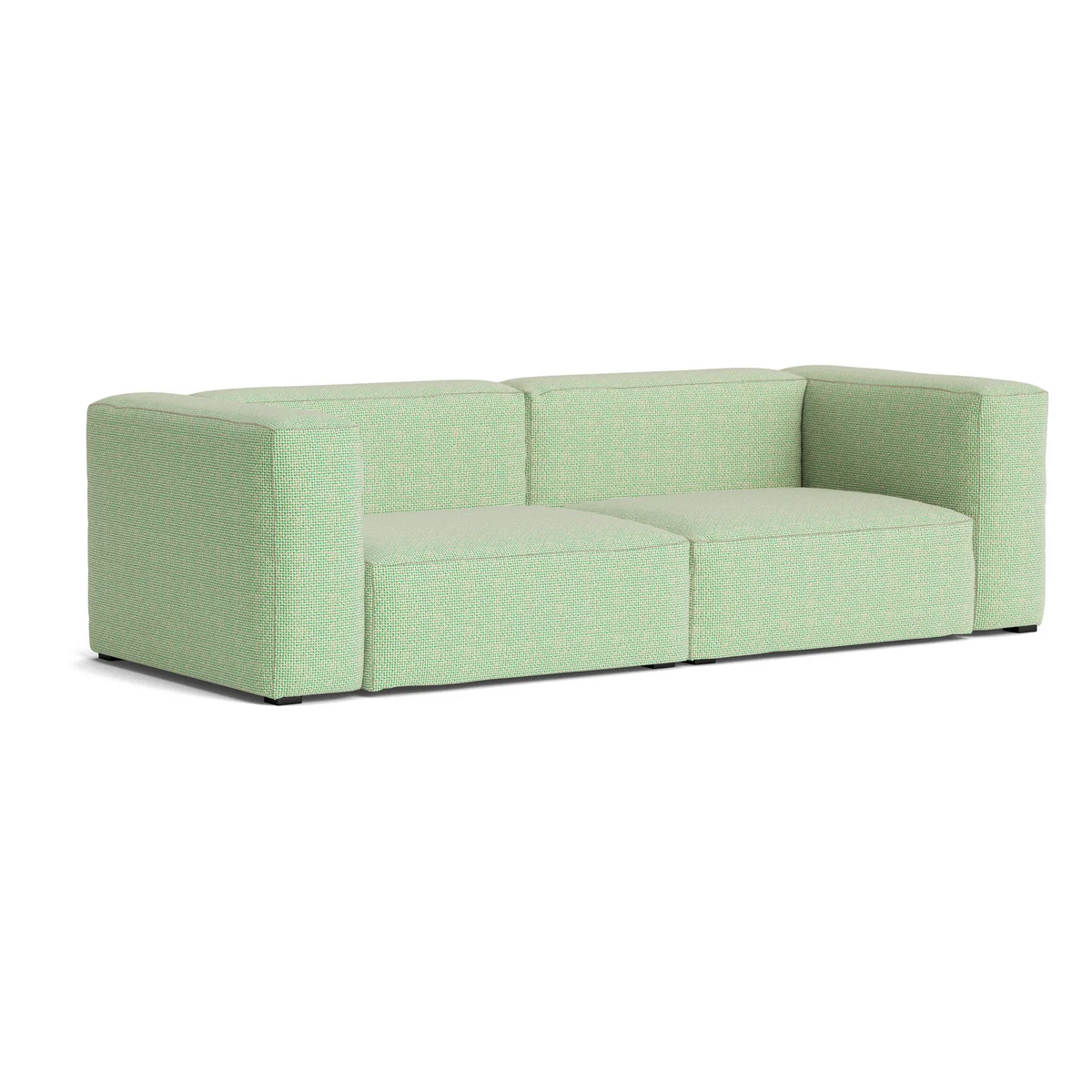 HAY - Mags Soft Sofa 2,5-Sitzer, Kombination 1, grün-weiß (Tartaglia 989) / Nähte: beige