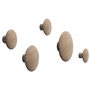 Muuto - Wandhaken "The Dots" 5er-Set, Eiche natur