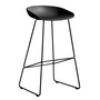 HAY - About A Stool AAS 38 Barhocker H 85, black 2.0 (Filzgleiter)
