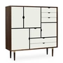 Andersen Furniture - S3 Kommode, Walnuss geölt/ Fronten weiß