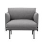 Muuto - Outline Studio Sessel, schwarz / grau (fiord 151)