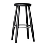 Carl Hansen - CH58 Barhocker H 68 cm, Eiche schwarz / Leder schwarz (Loke 7150)