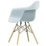 Vitra - Eames Plastic Armchair DAW RE, Esche honigfarben / eisgrau (Filzgleiter weiß)