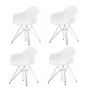 Vitra - Aktionsset Eames Plastic Armchair DAR, verchromt / weiß (Filzgleiter basic dark) (4er-Set)