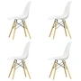 Vitra - Eames Plastic Side Chair DSW, Ahorn gelblich / weiß (Filzgleiter weiß) (4er-Set)
