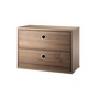String - Schrankmodul mit Schubladen 58 x 30 cm, Walnuss