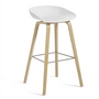 HAY - About A Stool AAS 32 H 75 cm, Eiche lackiert / Edelstahl / white 2.0 (Filzgleiter)