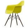 Vitra - Eames Plastic Armchair DAW RE, Ahorn dunkel / senf (Filzgleiter basic dark)