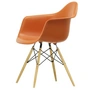 Vitra - Eames Plastic Armchair DAW RE, Ahorn gelblich / rostorange (Filzgleiter weiß)