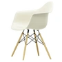 Vitra - Eames Plastic Armchair DAW RE, Esche honigfarben / kieselstein (Filzgleiter weiß)