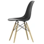 Vitra - Eames Plastic Side Chair DSW RE, Esche honigfarben / tiefschwarz (Filzgleiter weiß)