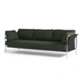 HAY - Can Sofa, 3-Sitzer, Chrom / Canvas schwarz / Steelcut 975 dunkelgrün