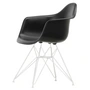 Vitra - Eames Plastic Armchair DAR RE, weiß / tiefschwarz (Filzgleiter weiß)