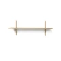 Ferm Living - Sector Wandregal single, 87 cm, Eiche / Messing