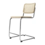 Thonet - S 32 VHT Barstuhl SH 64 cm, Chrom / Buche natur / Rohrgeflecht mit Kunststoffstützgewebe 