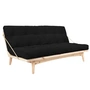 Karup Design - Folk Schlafsofa, Kiefer klar lackiert / Cord charcoal (511)