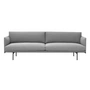 Muuto - Outline Sofa 3-Sitzer, grau (fiord 151) / schwarz