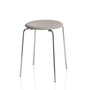 Fritz Hansen - Dot Hocker, Leder lava grey / Untergestell Chrom