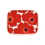 Marimekko - Oiva Unikko Servierplatte, 15 x 12 cm, weiß / rot