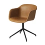 Muuto - Fiber Chair Swivel Base, Leder cognac / schwarz