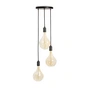 Tala - Graphite Triple Pendelleuchte Set, inklusive 3 x Voronoi II LED-Leuchtmittel E27, schwarz / Aluminium eloxiert