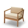 Fritz Hansen - Skagerak Virkelyst Sessel, Teak / goldgelb gestreift (Limited Edition)