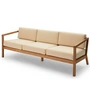 Fritz Hansen - Skagerak Virkelyst Sofa 3-Sitzer, Teak / goldgelb gestreift (Limited Edition)