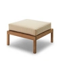Fritz Hansen - Skagerak Virkelyst Pouf, Teak / goldgelb gestreift (Limited Edition)