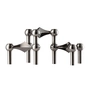 Stoff Nagel - Kerzenhalter, schwarz / chrom (3er-Set)