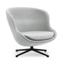 Normann Copenhagen - Hyg Lounge-Sessel mit Drehgestell, Alu schwarz / grau (Synergy LDS16)