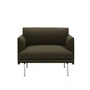 Muuto - Outline Studio Sessel, Aluminium poliert / dunkelgrün (Divina 984) (EU)