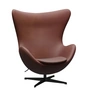Fritz Hansen - Egg Chair, PVD schwarz / Leder Grace Chestnut (Jubiläumsedition 2022)
