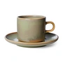 HKliving - Chef Ceramics Tasse mit Untertasse, 220 ml, moss green