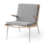 &Tradition - Boomerang HM2 Loungechair, Gestell Eiche geölt / Beine Edelstahl, grau (Hallingdal 130)