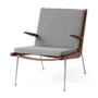 &Tradition - Boomerang HM2 Loungechair, Gestell Walnuss geölt / Beine Edelstahl, grau (Hallingdal 130)