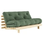Karup Design - Roots Schlafsofa, 160 x 200 cm, Kiefer natur / olivgrün (756)