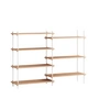 Moebe - Shelving System Medium Double, Eiche geölt / weiß