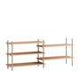 Moebe - Shelving System Low Double, Eiche geölt / warm grey