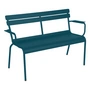 Fermob - Luxembourg Gartenbank mit Armlehne, 2-Sitzer, acapulcoblau