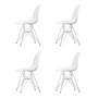 Vitra - Eames Plastic Side Chair DSR, verchromt / weiß (Filzgleiter basic dark) (4er-Set)