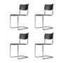 Thonet - S 43 Stuhl, Chrom / schwarz (TP 29) (4er-Set)