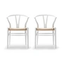 Carl Hansen - CH24 Wishbone Chair, Buche soft white / Naturgeflecht (2er-Set)