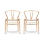 Carl Hansen - CH24 Wishbone Chair, Buche geseift / Naturgeflecht (2er-Set)