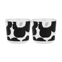 Marimekko - Oiva Unikko Becher, 200 ml, weiß / coal / silber (2er-Set)