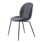 Gubi - Beetle Dining Chair Vollpolsterung (Conic Base), Schwarz / Around Bouclé (023)